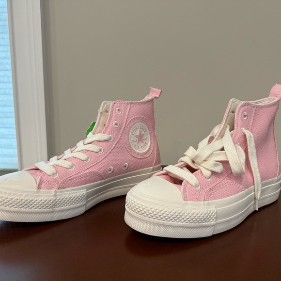 Converse Shoes - Converse Pink Platform Canvas High-Tops Sz 9